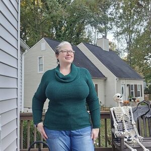 It's Our Time Teal Cowl Neck Sweater